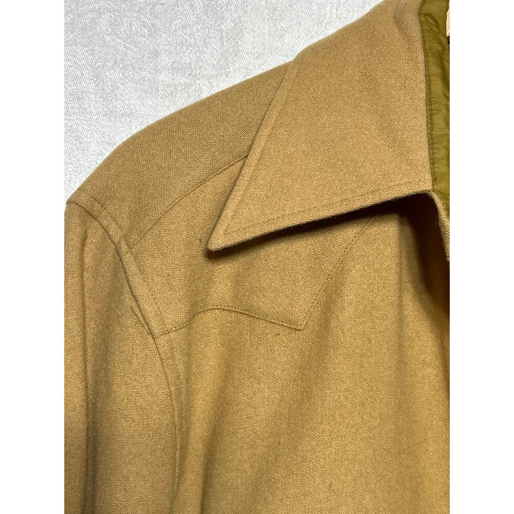 VTG Pendleton Button Up Shirt Large Brown 100% Wool Long Sleeve Western Rodeo 70 - Picture 8 of 12
